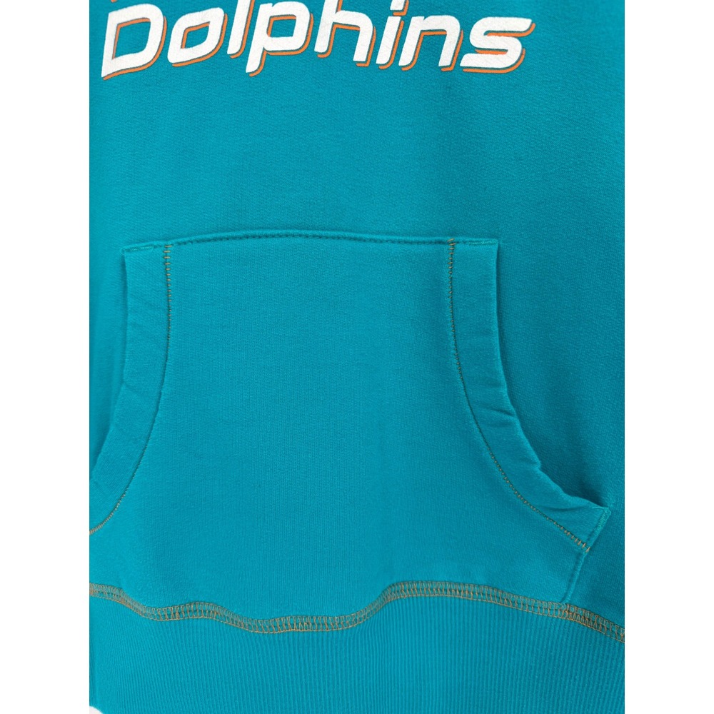 Majestic Miami Dolphins Hoodie Womens Small Teal NFL Pullover Sweatshirt - Picture 3 of 8